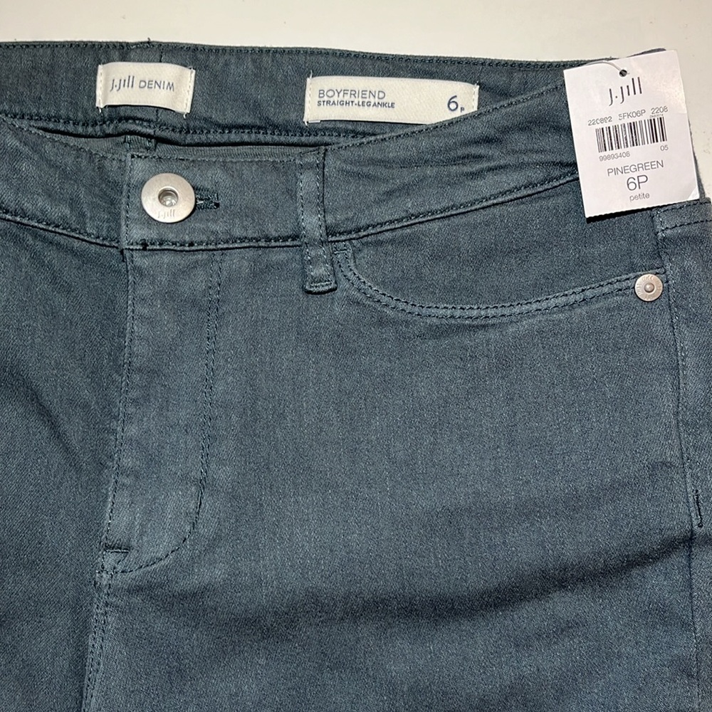 NWT J Jill Boyfriend Jeans - Pine Green - Picture 8 of 11